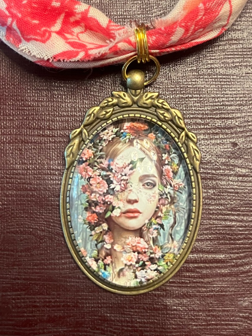 Boho Floral Bandana Necklace with a beautiful Gypsy Woman.